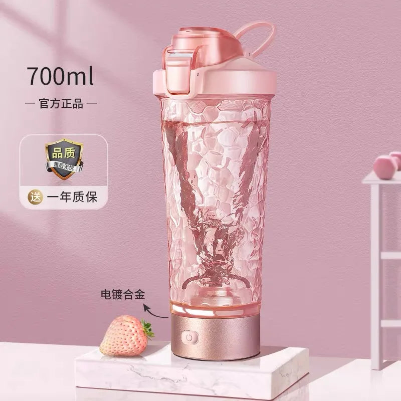 650ml USB Rechargeable Electric Protein Shaker Bottle with Automatic Stirring for Fitness and Beverage Preparation