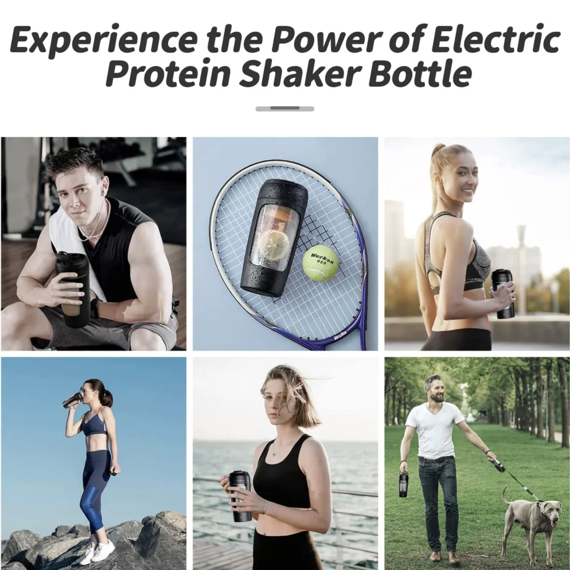 650ml USB Rechargeable Electric Protein Shaker Bottle with Automatic Stirring for Fitness and Beverage Preparation
