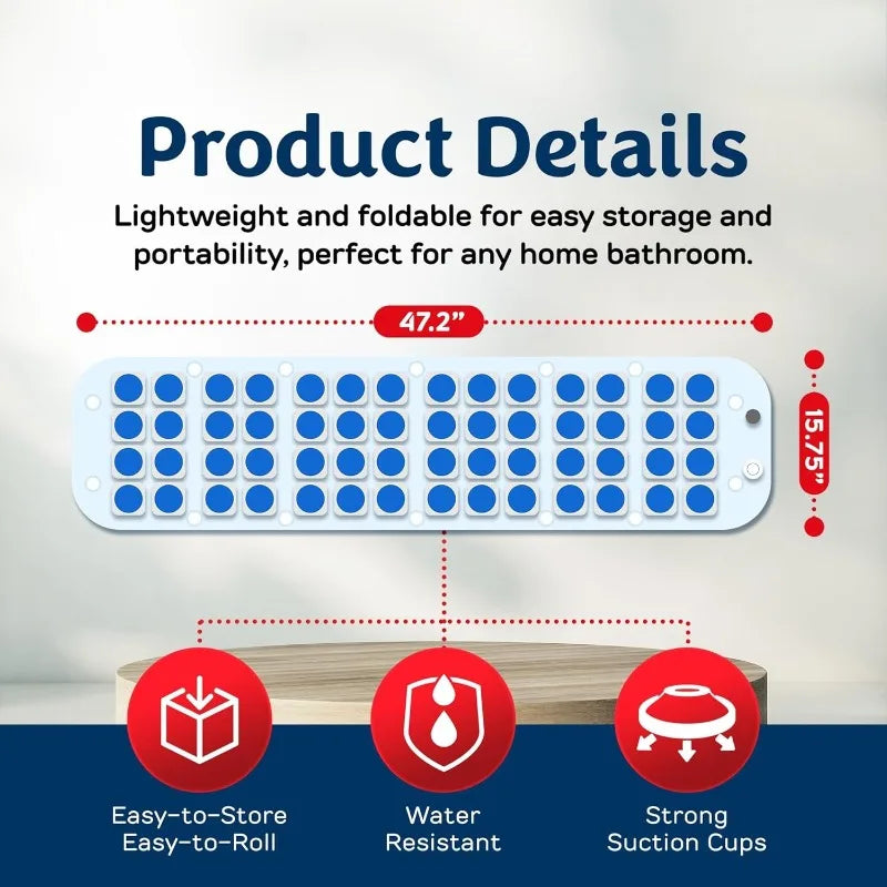 Electric Bubble Massage Bathtub Mat – Non-Slip Full-Body Waterproof Hot Tub Spa Mat for Bath with Heater, Motorized Air Pump, An